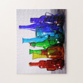 Farbige Rainbow-Glasflasche Puzzle