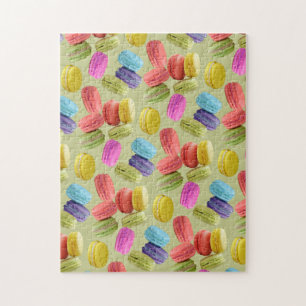 Farbige Rainbow Macaron Cookies Muster Jigsaw Puzzle