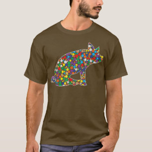 Farbige Rainbow Polka Dot Pig International Dot Da T-Shirt