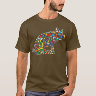 Farbige Rainbow Polka Dot Pig International Dot Da T-Shirt