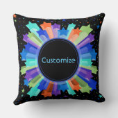 Farbige Rainbow-Sternexplosion Kissen (Rückseite)