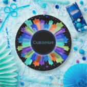 Farbige Rainbow-Sternexplosion Party Paper Tellers Pappteller (Party)