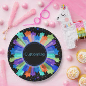 Farbige Rainbow-Sternexplosion Party Paper Tellers Pappteller (Party)