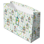 Farbige Ramadan-Symbole Muster 2 Große Geschenktüte (Rückseite Schrägansicht)