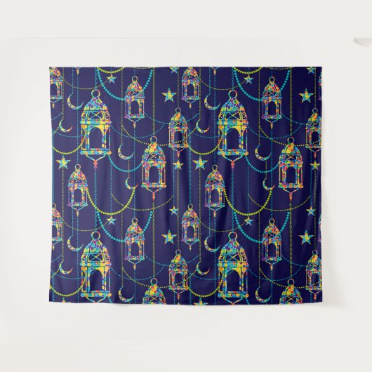 Farbige Ramadan-Symbole Wandteppich (Vorderseite (Horizontal))