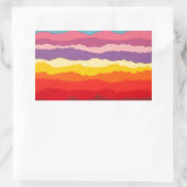 Farbige Ränder aus gerissenem Papier. Rechteckiger Aufkleber (Tasche)