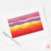 Farbige Ränder aus gerissenem Papier. Rechteckiger Aufkleber (Umschlag)