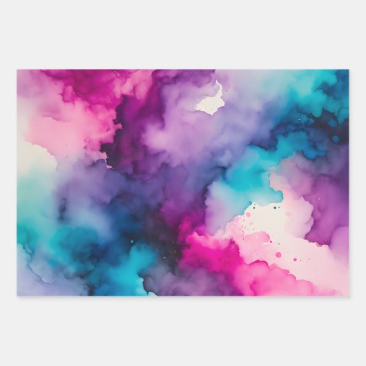 Farbige Rauch Art Wrapping Paper Sheets Geschenkpapier Set (Vorderseite 3)