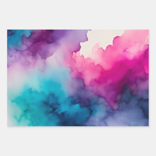 Farbige Rauch Art Wrapping Paper Sheets Geschenkpapier Set (Vorderseite 2)