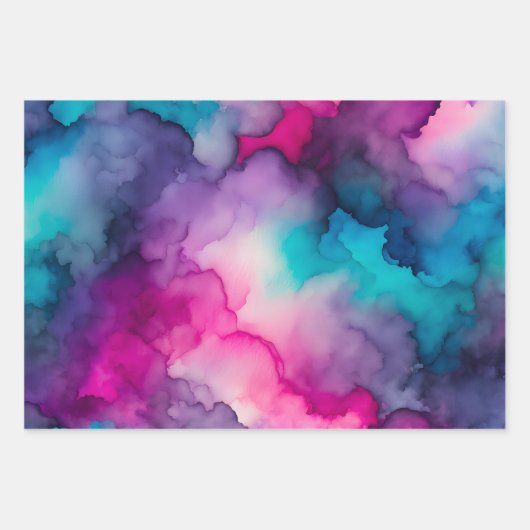 Farbige Rauch Art Wrapping Paper Sheets Geschenkpapier Set (Vorderseite)