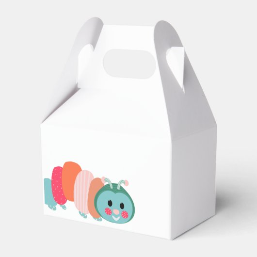 Farbige Raupe Erstgeburtstag Geschenkschachtel (Rückseite)