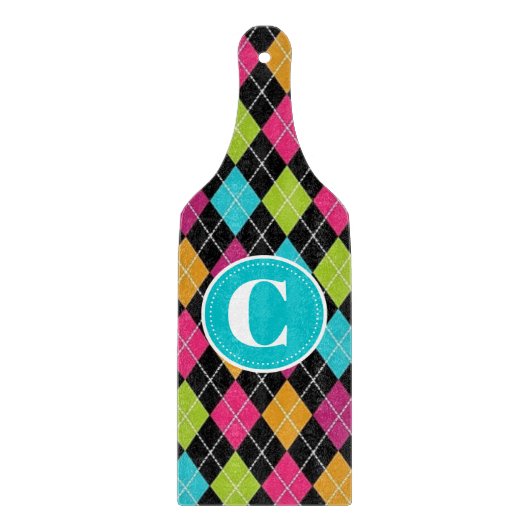 Farbige Raute Muster Personalisierte Schneidebrett (Vorderseite)