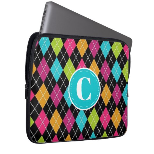 Farbige Raute Personalisierter Laptop-Sieb Laptopschutzhülle (Vorne Rechts)