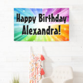 Farbige Rays Custom Birthday Party Banner (Insitu)