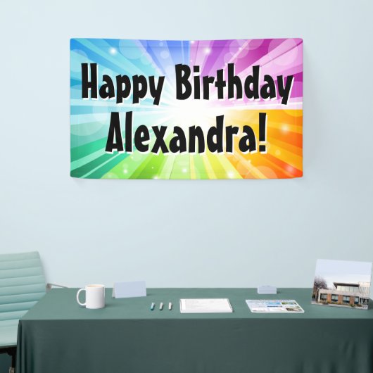 Farbige Rays Custom Birthday Party Banner (Messeveranstaltung)