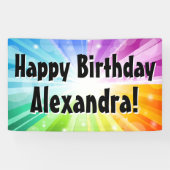 Farbige Rays Custom Birthday Party Banner (Horizontal)