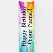 Farbige Rays Personalisiert Geburtstagsparty Banne Banner (Vertikal)