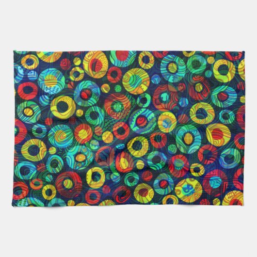 Farbige Re-geometri-Circles Random-Muster Handtuch (Horizontal)