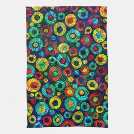 Farbige Re-geometri-Circles Random-Muster Handtuch (Vertikal)