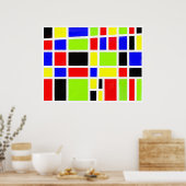 Farbige Rechtecke (digitale Ölmalerei) Poster (Küche)