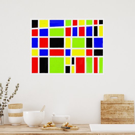 Farbige Rechtecke (digitale Ölmalerei) Poster (Küche)