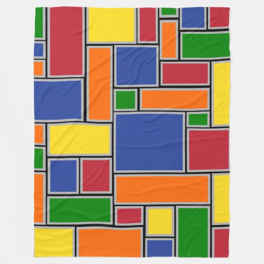 Farbige Rechtecke Fleecedecke (Vorderseite)