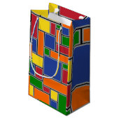 Farbige Rechtecke Kleine Geschenktüte (Rückseite Schrägansicht)