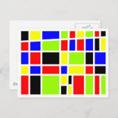 Farbige Rechtecke Postkarte (Vorne/Hinten)