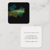 Farbige Rechtecke (Transparenz) Quadratische Visitenkarte (Vorne/Hinten)