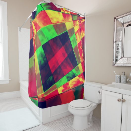 Farbige Rechtecke und Quadrate Duschvorhang (Beispiel)