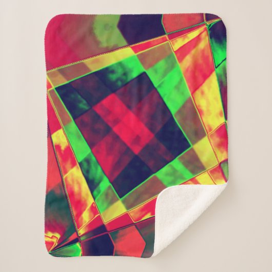 Farbige Rechtecke und Quadrate Sherpadecke (Vorderseite)