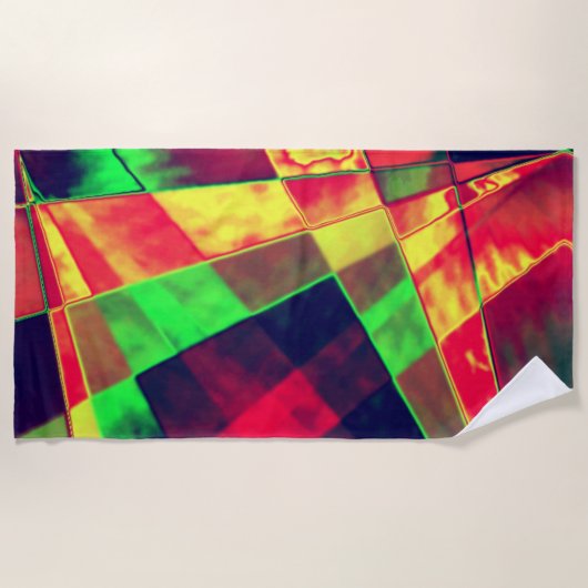 Farbige Rechtecke und Quadrate Strandtuch (Vorderseite)