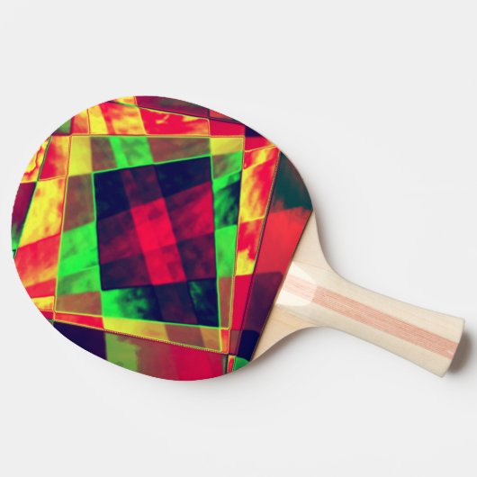 Farbige Rechtecke und Quadrate Tischtennis Schläger (Seitenansicht)