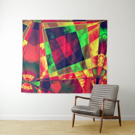 Farbige Rechtecke und Quadrate Wandteppich (Beispiel (Horizontal))