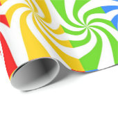 Farbige Rechtecke und weiße Wirbel Geschenkpapier (Rolleneckpunkt)