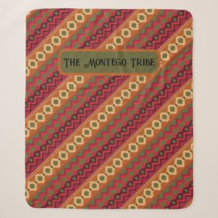 Farbige Red Aztec Design Sherpadecke