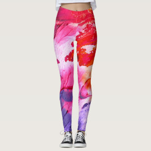 Farbige Reds & Blues Wasserfarbe Abstrakt Leggings