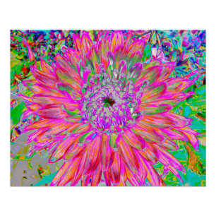 Farbige Regenbogen-Abstrakt-Dekorative Dahlie-Blum Poster