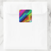 farbige Regenbogen-abstrakte Textur Quadratischer Aufkleber (Tasche)