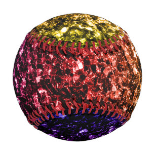 Farbige Regenbogen-Imitate Glitzer Glitzern Baseball