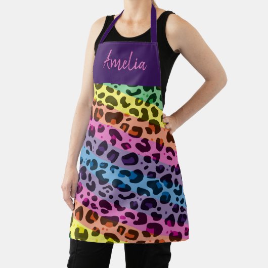Farbige Regenbogen-Leopardenmuster Schürze (InSitu)