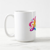 Farbige Regenbogen-Liebe-Typografie-Design Kaffeetasse (Links)