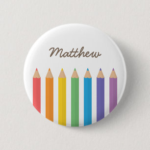 Farbige Regenbogen-Malerfarbstifte für Schulkinder Button