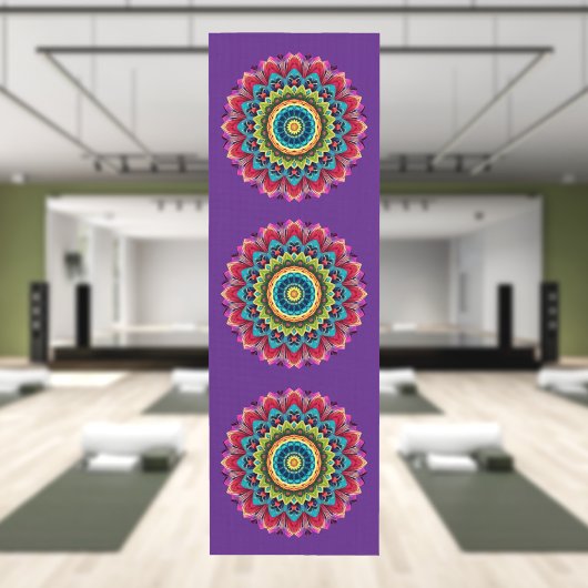 Farbige Regenbogen-Mandala-Yogamatte Yogamatte