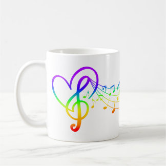Farbige Regenbogen-Musiknoten, LGBTQ, Gay Pride Kaffeetasse