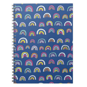Farbige Regenbogen-Muster-Spiral-Notizbuch Notizblock