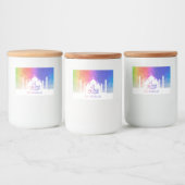 Farbige Regenbogen-Polygonal-Eid-Moschee - Lebensm Lebensmitteletikett (Flaschen)