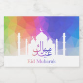 Farbige Regenbogen-Polygonal-Eid-Moschee - Lebensm Lebensmitteletikett (Einzelnes Label)