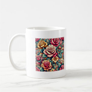 Farbige Regenbogen-Rose Blume Kaffee-Tasse-Tasse Kaffeetasse