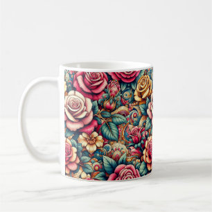Farbige Regenbogen-Rose Blume Kaffee-Tasse-Tasse Kaffeetasse